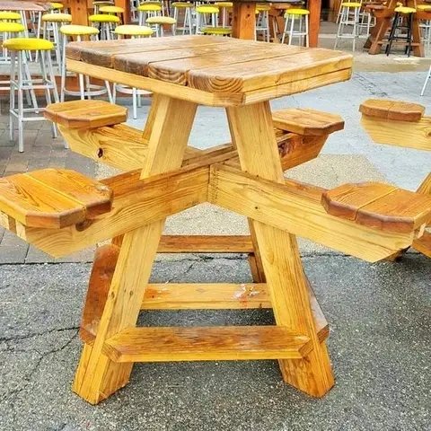 Classic Cedar A-Frame Picnic Table with Attached Benches - Image 2
